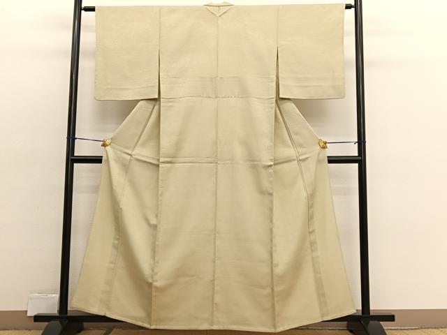 平和屋着物▽上質な色無地 単衣 流水地紋 蒸栗色 正絹 逸品 BAAX2588hv
