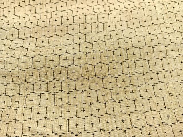 平和屋着物▽上質な紬 単衣 亀甲文 正絹 逸品 BAAX2591hv