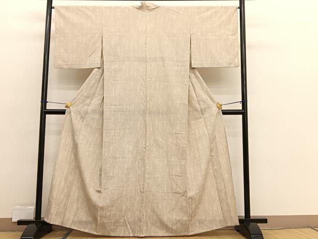 平和屋着物▽本塩沢 単衣 110亀甲 壺垂れ文様 正絹 逸品 BAAX2600hv