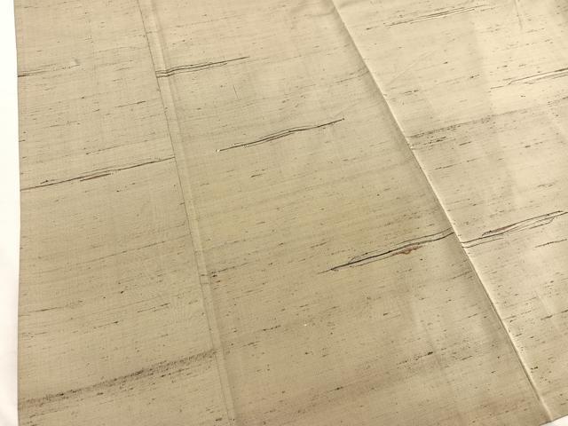 平和屋着物▽上質な紬 単衣 横段文 正絹 逸品 BAAX2612hv