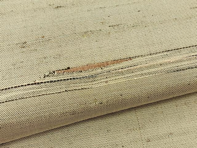 平和屋着物▽上質な紬 単衣 横段文 正絹 逸品 BAAX2612hv