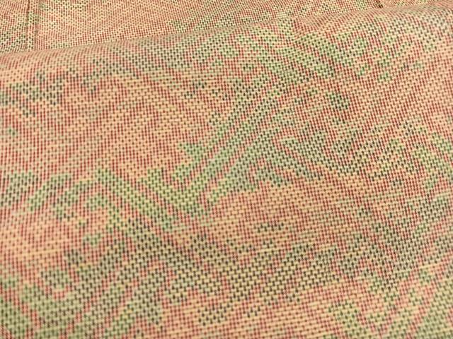 平和屋着物▽上質な紬 単衣 紗綾形文様 正絹 逸品 BAAX2615hv