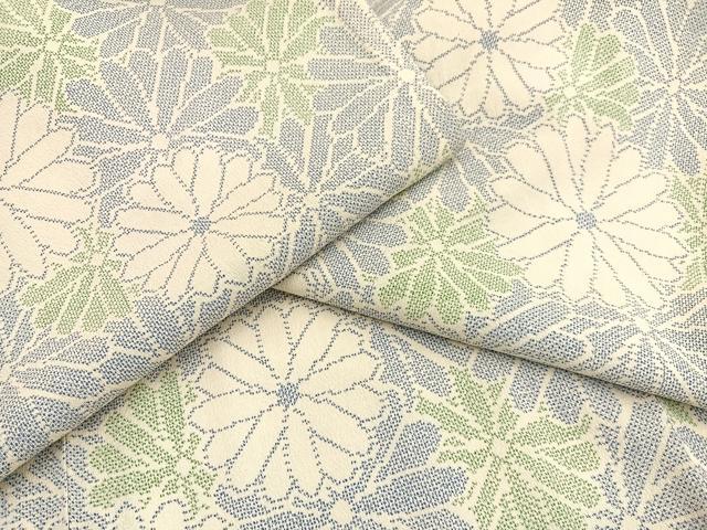 平和屋着物▽上質なお召 単衣 花づくし 正絹 逸品 BAAX2618hv
