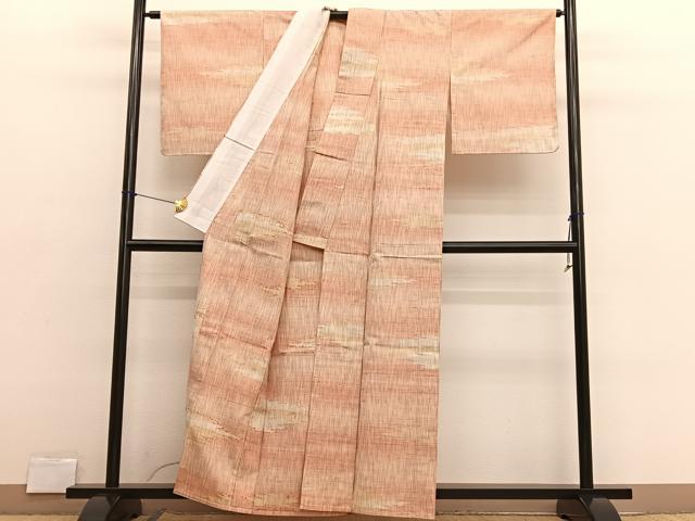 平和屋着物▽上質な紬 単衣 霞文 正絹 逸品 未使用 BAAX2619hv
