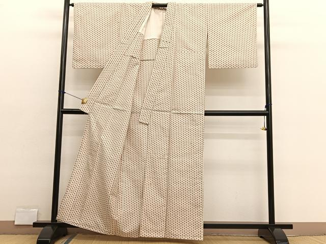 平和屋着物▽上質な紬 単衣 間道 正絹 逸品 BAAX2625hv