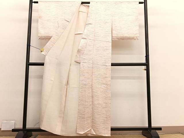 平和屋着物▽上質な小紋 単衣 露芝文 正絹 逸品 未使用 BAAX2638hv
