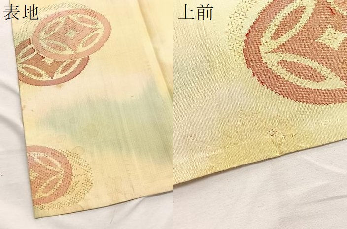 平和屋着物▽上質な紬 単衣 七宝文 正絹 逸品 BAAX2642hv