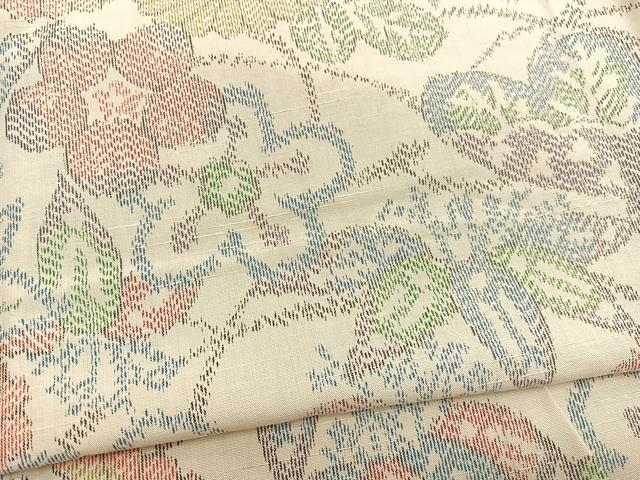 平和屋着物▽上質な紬 単衣 松竹梅 正絹 逸品 未使用 BAAX2647hv