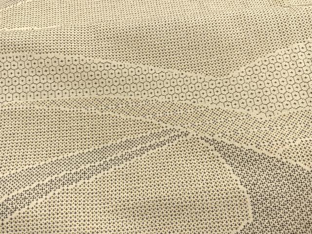 平和屋着物▽上質な小紋 単衣 幾何学文様 正絹 逸品 BAAX2649hv