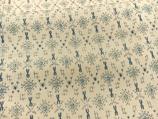 平和屋着物▽上質なお召 単衣 菱文様 正絹 逸品 BAAX2657hv