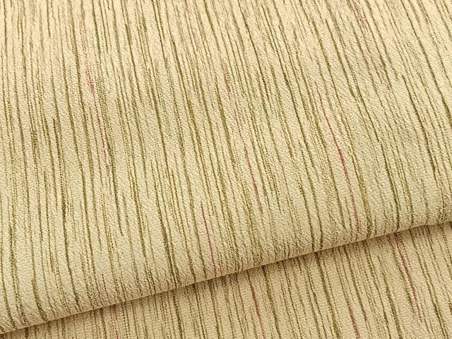 平和屋着物▽上質なお召 単衣 縞 正絹 逸品 BAAX2664hv