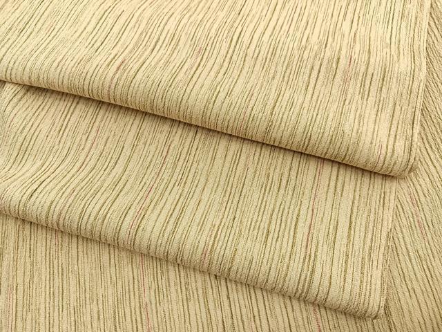 平和屋着物▽上質なお召 単衣 縞 正絹 逸品 BAAX2664hv