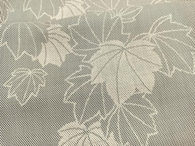 平和屋着物▽上質な紬 単衣 葡萄の葉 正絹 逸品 BAAX2666hv