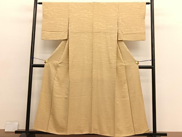 平和屋着物■上質な色無地 瑞雲地紋 飴色 正絹 逸品 BAAX2706hv