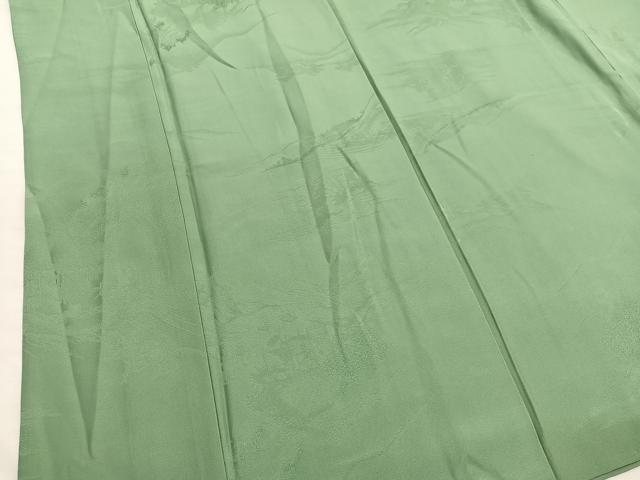 平和屋着物■上質な色無地 風景地紋 柳染色 正絹 逸品 BAAX2709hv