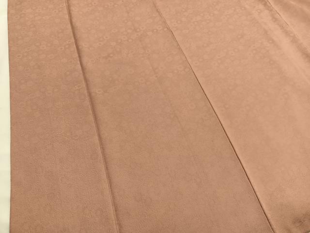 平和屋着物■上質な色無地 小花地紋 土器色 正絹 逸品 BAAX2710hv