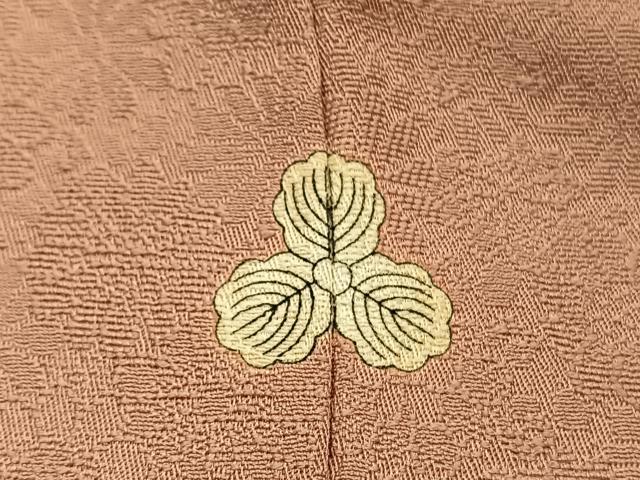 平和屋着物■上質な色無地 小花地紋 土器色 正絹 逸品 BAAX2710hv