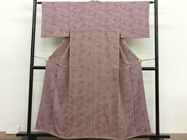 平和屋着物■上質な色無地 菊地紋 赭色 正絹 逸品 BAAX2717hv