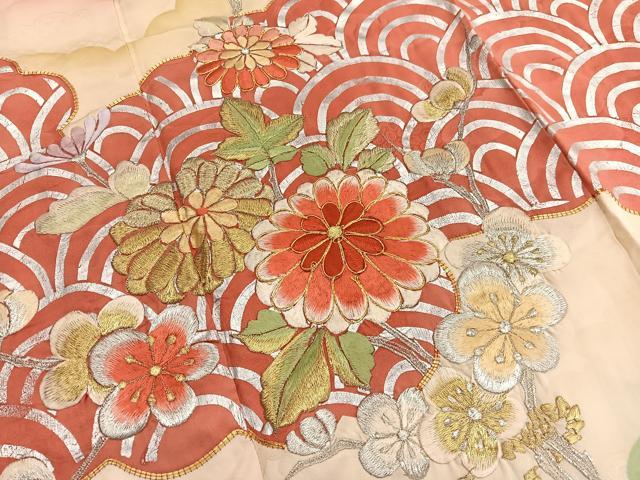 平和屋着物■豪華振袖 駒刺繍 雲取り花文 金銀彩 正絹 逸品 BAAX2719hv