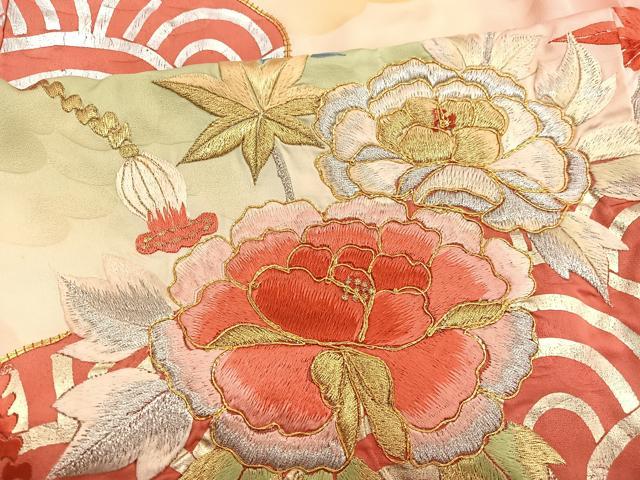 平和屋着物■豪華振袖 駒刺繍 雲取り花文 金銀彩 正絹 逸品 BAAX2719hv