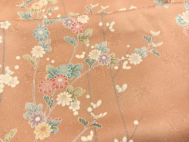 平和屋着物■上質な小紋 枝花文 暈し染め 金彩 正絹 逸品 BAAX2727hv