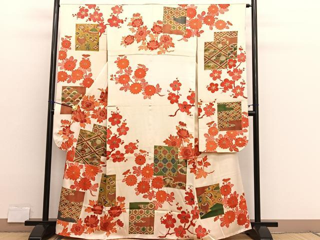 平和屋着物■豪華振袖 駒刺繍 色紙有職花文 金彩 正絹 逸品 BAAX2745hv
