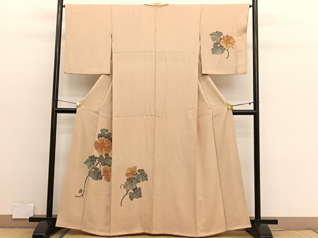 平和屋着物■訪問着 枝花文 ろうけつ染め 正絹 逸品 BAAX2748hv