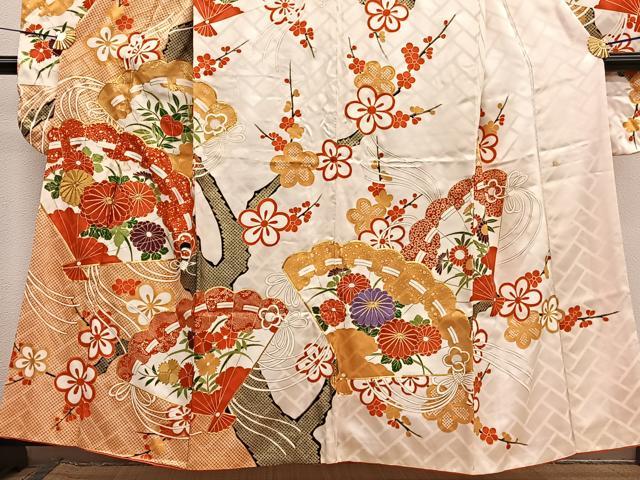 平和屋着物■豪華振袖 駒刺繍 檜扇花文 金彩 正絹 逸品 BAAX2754hv
