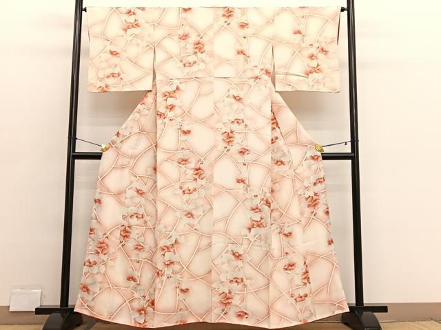 平和屋着物■上質な小紋 枝花文 暈し染め 正絹 逸品 BAAX2767hv
