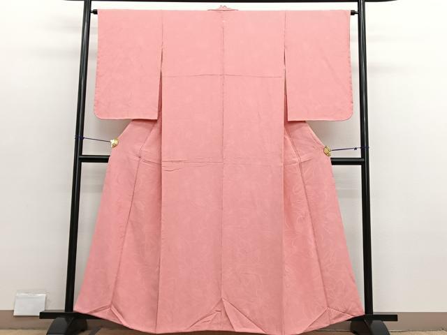 平和屋着物■上質な色無地 舞花地紋 東雲色 正絹 逸品 未使用 BAAX2772hv