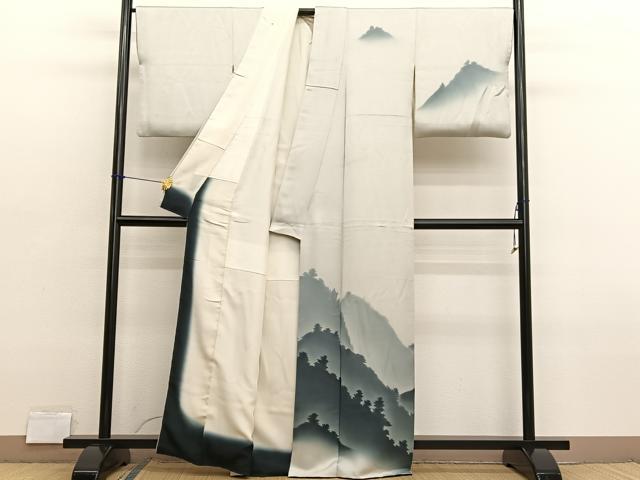 平和屋着物■訪問着 刺繍 遠山風景文 暈し染め 正絹 逸品 BAAX2780hv