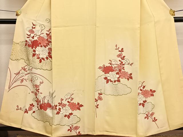 平和屋着物■訪問着 手描き 雲取り花文 暈し染め 金銀彩 正絹 逸品 BAAX2790hv