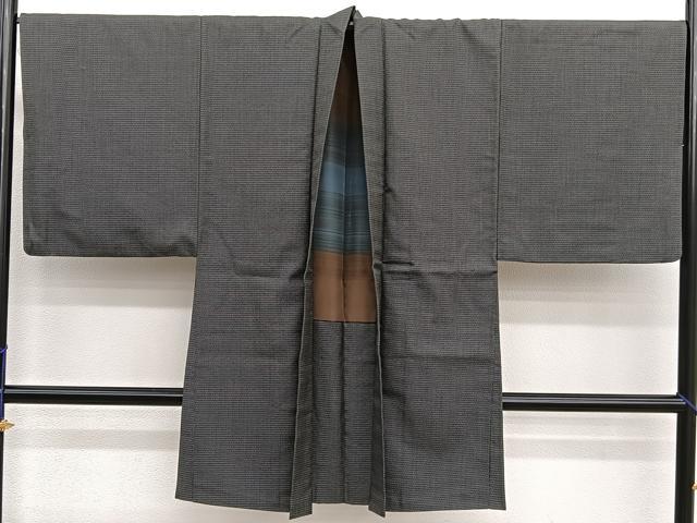 平和屋着物●男性 紬 アンサンブル 亀甲文様 正絹 逸品 BAAX2827hv