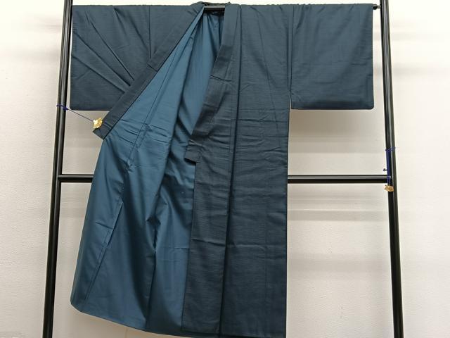 平和屋着物●男性 紬 アンサンブル 長襦袢(袷)セット 100亀甲 正絹 逸品 BAAX2836hv