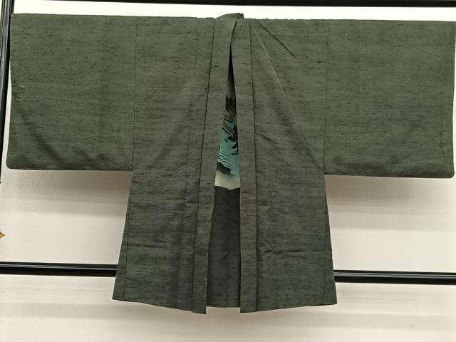 平和屋着物●男性 紬 アンサンブル 霞文 キングサイズ 正絹 逸品 BAAX2837hv