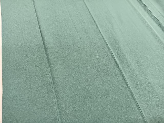 平和屋着物●染色作家 斉藤三才監修 色無地 青磁色 反端付き 正絹 逸品 BAAX2839hv