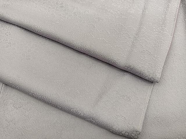 平和屋着物●上質な色無地 草花地紋 薄葡萄色 ロング丈 正絹 逸品 BAAX2853hv