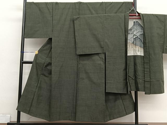 平和屋着物●男性 紬 アンサンブル 絣文様 正絹 逸品 BAAX2871hv