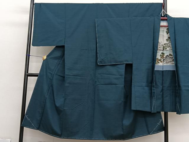平和屋着物●男性 紬 アンサンブル 霞文 正絹 逸品 BAAX2878hv