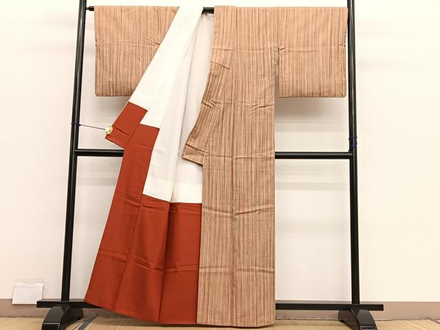 平和屋着物■上質な紬 縞 正絹 逸品 BAAX2880hv