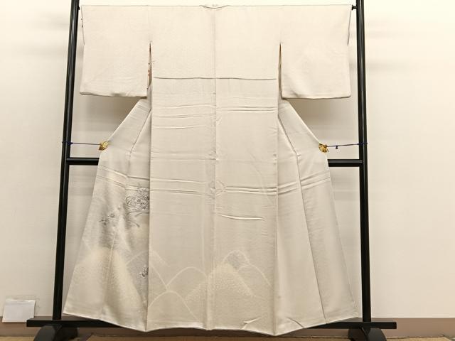 平和屋着物■訪問着 絞り 刺繍 重山文箱花文 銀彩 正絹 逸品 BAAX2890hv
