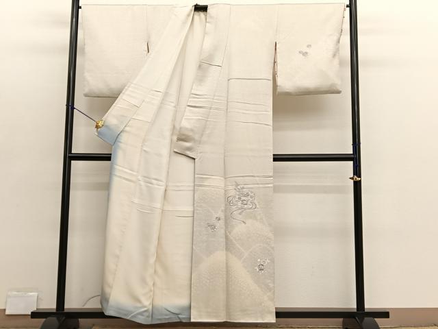 平和屋着物■訪問着 絞り 刺繍 重山文箱花文 銀彩 正絹 逸品 BAAX2890hv