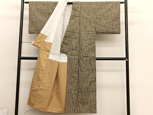 平和屋着物■上質な紬 幾何学文様 正絹 逸品 BAAX2900hv