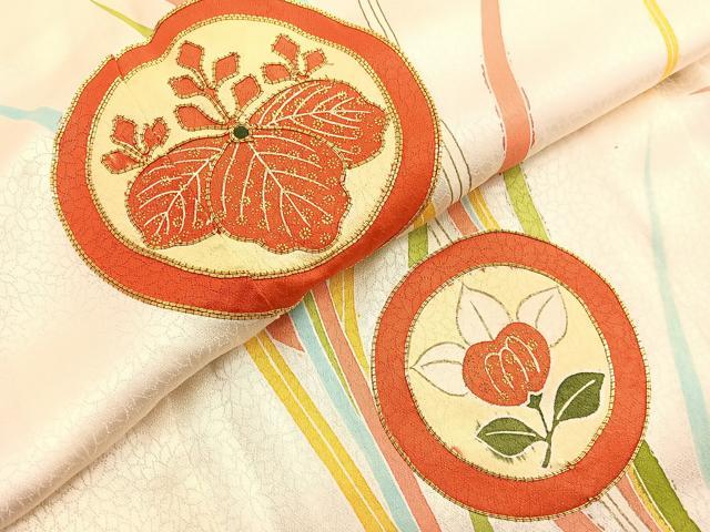 平和屋着物■訪問着 駒刺繍 花丸文 暈し染め 金彩 正絹 逸品 BAAX2901hv
