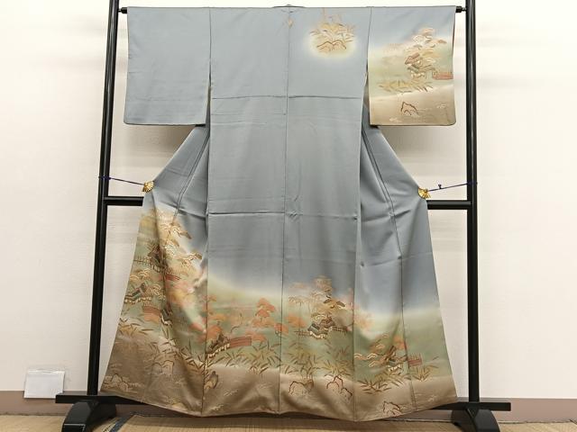 平和屋着物■訪問着 駒刺繍 御所解文 暈し染め 金彩 正絹 逸品 BAAX2907hv