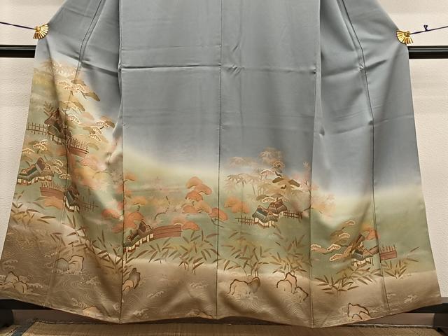 平和屋着物■訪問着 駒刺繍 御所解文 暈し染め 金彩 正絹 逸品 BAAX2907hv