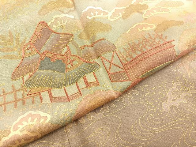 平和屋着物■訪問着 駒刺繍 御所解文 暈し染め 金彩 正絹 逸品 BAAX2907hv