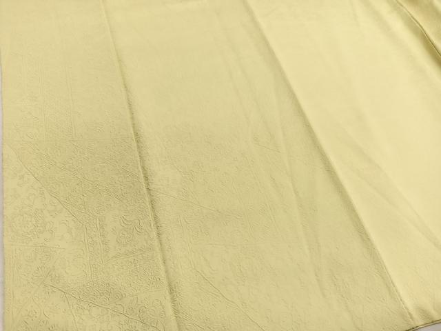 平和屋着物■上質な色無地 切嵌飾花地紋 枯草色 正絹 逸品 BAAX2910hv