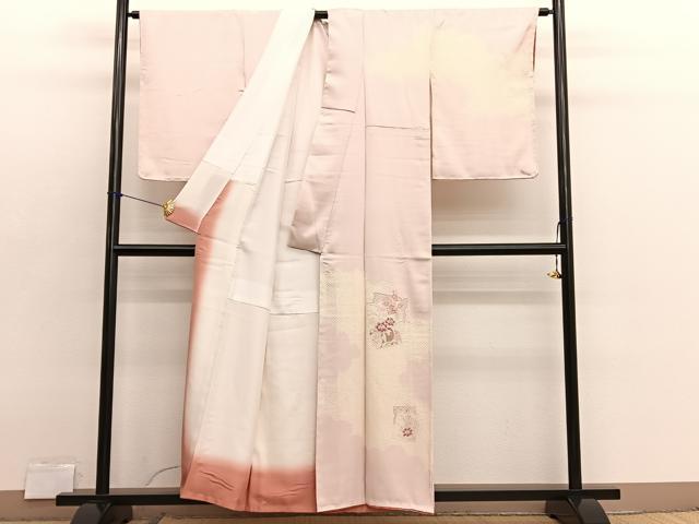 平和屋着物■訪問着 絞り 刺繍 色紙重ね花車文 正絹 逸品 BAAX2928hv