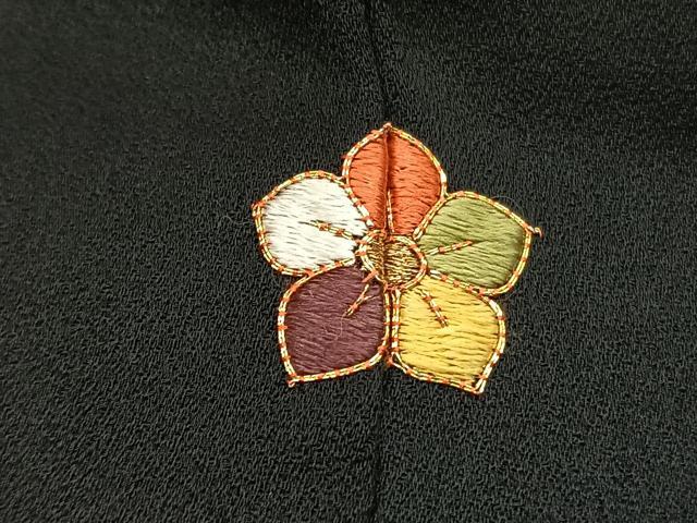 平和屋着物■訪問着 雲取り菊花文 黒地 金彩 正絹 逸品 BAAX2930hv